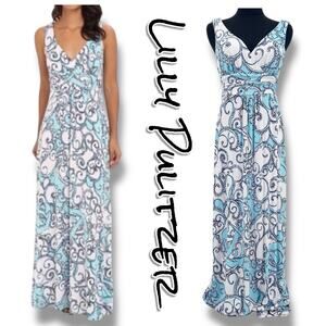 Lilly Pulitzer Sloane Maxi Dress Shape Up or Ship Out Anchor Print Women Size S